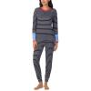 imageNautica Striped Lightweight Cotton Pajama PJ Set for Women Womens Long Sleeve PJs Pajamas Crewneck Shirt ampamp Jogger Pants SetsNavy Stp