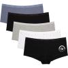 imageNautica Womens Cotton Boyshort Underwear Set 5PackBlackMd Heather GreyBlue ClayBlackNt Blue Dot