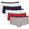 imageNautica Womens Cotton Boyshort Underwear Set 5PackMd Heather GreyBarbados CherryWhiteNoctural NavyNavy Flag