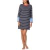 imageNautica Womens MidThigh Crew Neck Pajama Sleepshirt Color Block Stripe Soft Breathable Jersey CottonRayonNavy Stp