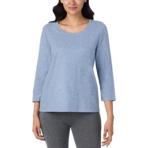 imageNautica Womens 34 Sleeve Sleep Shirt  Lightweight Breathable Pajama Top  Cotton Knit Jersey Crewneck Sleepwear LoungewearHeather Blue