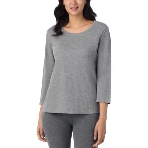 imageNautica Womens 34 Sleeve Sleep Shirt  Lightweight Breathable Pajama Top  Cotton Knit Jersey Crewneck Sleepwear LoungewearHeather Grey