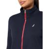 imageNautica Womens Mockneck Zip Up Fleece JacketNight Sky