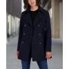 imageNautica Womens Peacoat Wool Blend Double Breasted Winter CoatNavy Seas