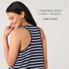 imageNautica Womens Sleep Dress 100 Cotton Jersey Knit Racerback Full Length Nightgown with SlitNavy Blue Stripe