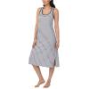 imageNautica Womens Sleep Dress 100 Cotton Jersey Knit Racerback Full Length Nightgown with SlitWhite Stripe