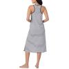 imageNautica Womens Sleep Dress 100 Cotton Jersey Knit Racerback Full Length Nightgown with SlitWhite Stripe