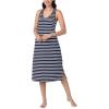 imageNautica Womens Sleep Dress 100 Cotton Jersey Knit Racerback Full Length Nightgown with SlitNavy Blue Stripe