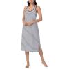 imageNautica Womens Sleep Dress 100 Cotton Jersey Knit Racerback Full Length Nightgown with SlitWhite Stripe