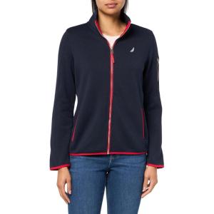 imageNautica Womens Mockneck Zip Up Fleece JacketNight Sky