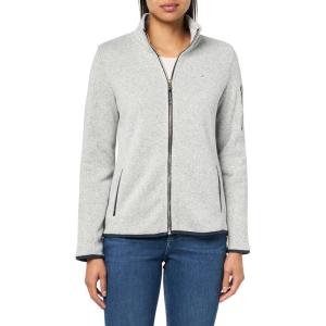 imageNautica Womens Mockneck Zip Up Fleece JacketStorm Heather Grey