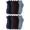 imageNautica Mens Stretch Comfort Cushioned Athletic Quarter Socks With Moisture Control 12 PackBlueBurgundyBlack