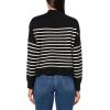 imageNautica Womens Long Sleeve Pullover Mockneck SweaterBlackWhite Swan