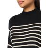imageNautica Womens Long Sleeve Pullover Mockneck SweaterBlackWhite Swan