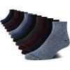 imageNautica Mens Stretch Comfort Cushioned Athletic Quarter Socks With Moisture Control 12 PackBlueBurgundyBlack