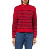 imageNautica Womens Long Sleeve Pullover Mockneck SweaterHaute RedNight Sky