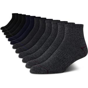 imageNautica Mens Stretch Comfort Cushioned Athletic Quarter Socks With Moisture Control 12 PackNavyGray