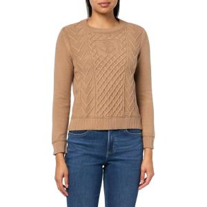 imageNautica Womens Long Sleeve Anchor Crewneck SweaterCamel