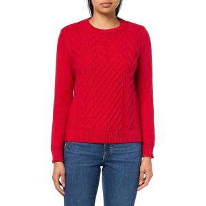 imageNautica Womens Long Sleeve Anchor Crewneck SweaterHaute Red