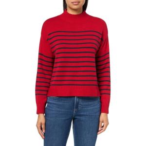 imageNautica Womens Long Sleeve Pullover Mockneck SweaterHaute RedNight Sky