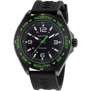 imageNautica Mens NAPCWS303 Clearwater Beach Black Silicone Strap Watch