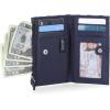 imageNautica High Tide Small Wallet for Women RFID Blocking Slim Credit Card Holder with Zipper Coin Pocket Bifold Compact Wallet with ID Window BlackGlacial Blue