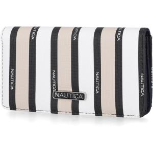 imageNautica Seaside Slim RFID Wallet Womens Credit Card Holder with Coin Purse Clutch Small Organizer with ID Window in Multi StripeMulti Stripe