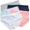 imageNautica Girls Brief Underwear  5 Pack Casual Stretch Logo Waistband MidWaist Briefs  Girls Cotton Underwear 412PrintLight Grey HeatherPowder PinkLight Blue
