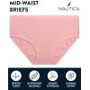 imageNautica Girls Brief Underwear  5 Pack Casual Stretch Logo Waistband MidWaist Briefs  Girls Cotton Underwear 412PrintLight Grey HeatherPowder PinkLight Blue