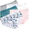 imageNautica Girls Brief Underwear  5 Pack Casual Stretch Logo Waistband MidWaist Briefs  Girls Cotton Underwear 412Yarn StripeWhiteDusty PinkTeal SuedeTeal Floral