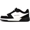 imageNautica Kids Boys LaceUp Fashion Sneakers LowTop Dress Shoes for Youth  Big KidLittle KidWhite Black Rooney