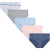 imageNautica Girls Brief Underwear  5 Pack Casual Stretch Logo Waistband MidWaist Briefs  Girls Cotton Underwear 412PrintPink BlissLight Grey HeatherBlue