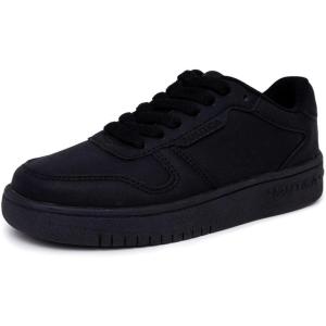 imageNautica Kids Boys LaceUp Fashion Sneakers LowTop Dress Shoes for Youth  Big KidLittle KidBlack Monochrome