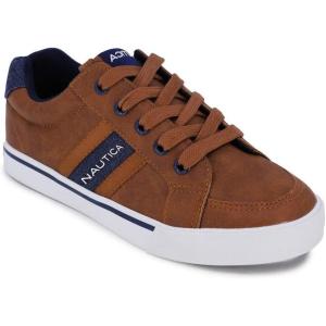 imageNautica Kids Boys LaceUp Fashion Sneakers LowTop Dress Shoes for Youth  Big KidLittle KidTan Adish