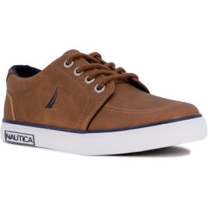 imageNautica Kids Boys LaceUp Fashion Sneakers LowTop Dress Shoes for Youth  Big KidLittle KidTan Berrian