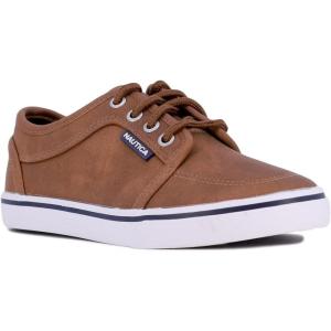 imageNautica Kids Boys LaceUp Fashion Sneakers LowTop Dress Shoes for Youth  Big KidLittle KidTanmoulouya