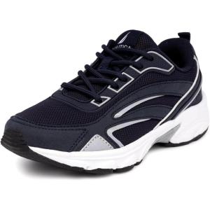 imageNautica Kids Boys ampamp Girls Athletic Sneakers  Chunky Cushion Heel Running ampamp Hiking Shoes LaceUpBungee SlipOn Big KidLittle KidToddlerNavy Grey