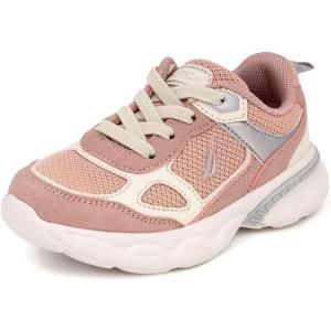 imageNautica Kids Boys ampamp Girls Athletic Sneakers  Chunky Cushion Heel Running ampamp Hiking Shoes LaceUpBungee SlipOn Big KidLittle KidToddlerPink Bone Grey