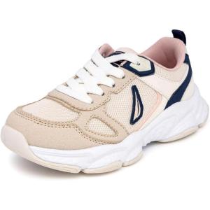 imageNautica Kids Boys ampamp Girls Athletic Sneakers  Chunky Cushion Heel Running ampamp Hiking Shoes LaceUpBungee SlipOn Big KidLittle KidToddlerTaupe Bone Navyjalbis