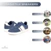imageNautica Boys Girls Casual Fashion Shoes  Comfortable Soccer Classic Walking Tennis Sneakers for Kids  Breathable Lightweight ampamp Flexible Lace UpBungee LowTopHigh TopWhale Blue