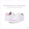 imageNautica Boys Girls Casual Fashion Shoes  Comfortable Soccer Classic Walking Tennis Sneakers for Kids  Breathable Lightweight ampamp Flexible Lace UpBungee LowTopHigh TopWhite Pink Iridescent