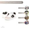 imageNautica Boys Girls Casual Fashion Shoes  Comfortable Soccer Classic Walking Tennis Sneakers for Kids  Breathable Lightweight ampamp Flexible Lace UpBungee LowTopHigh TopWhite Light Olive