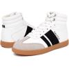 imageNautica Boys Girls Casual Fashion Shoes  Comfortable Soccer Classic Walking Tennis Sneakers for Kids  Breathable Lightweight ampamp Flexible Lace UpBungee LowTopHigh TopWhite Blackshea