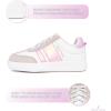 imageNautica Boys Girls Casual Fashion Shoes  Comfortable Soccer Classic Walking Tennis Sneakers for Kids  Breathable Lightweight ampamp Flexible Lace UpBungee LowTopHigh TopWhite Pink Iridium