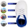 imageNautica Boys Girls Casual Fashion Shoes  Comfortable Soccer Classic Walking Tennis Sneakers for Kids  Breathable Lightweight ampamp Flexible Lace UpBungee LowTopHigh TopWhite Cobalt Pop
