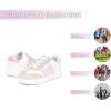 imageNautica Boys Girls Casual Fashion Shoes  Comfortable Soccer Classic Walking Tennis Sneakers for Kids  Breathable Lightweight ampamp Flexible Lace UpBungee LowTopHigh TopWhite Pink Iridium