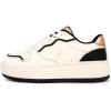imageNautica Girls Fashion Shoe  LaceUp LowTop Tennis Sneakers for Big Kids Little Kids ampamp Toddlers Regular HeelPlatform SoleBone Black Goldplatform