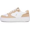 imageNautica Girls Fashion Shoe  LaceUp LowTop Tennis Sneakers for Big Kids Little Kids ampamp Toddlers Regular HeelPlatform SoleTan White Gold
