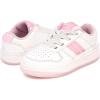 imageNautica Girls Fashion Shoe  LaceUp LowTop Tennis Sneakers for Big Kids Little Kids ampamp Toddlers Regular HeelPlatform SoleWhite Iridescent Pinkscie