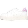 imageNautica Girls Fashion Shoe  LaceUp LowTop Tennis Sneakers for Big Kids Little Kids ampamp Toddlers Regular HeelPlatform SoleWhite Iridescent Pinkvalenia